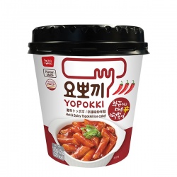 YOPPOKI Hot&Spicy Topokki rice cake Токпокки рисовые палочки с остро-пряным соусом стакан 120г