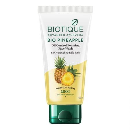 Гель для умывания для жирной кожи с мякотью ананаса Pineapple Oil Control Foaming Face Wash Biotique | Биотик 100мл