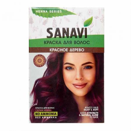 Краска для волос на основе хны (hair dye) Красное дерево Sanavi | Санави 75г
