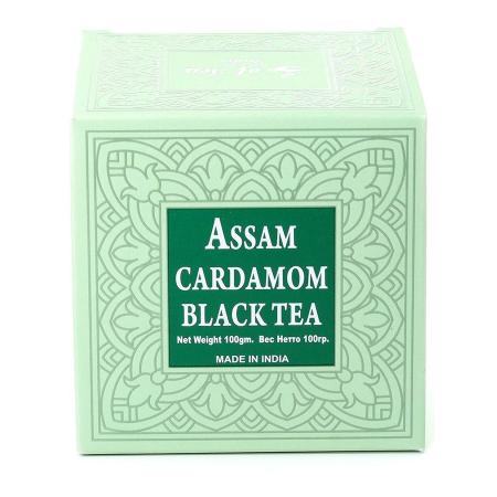 Крупнолистовой чай черный с кардамоном (Black Long Leaf Tea With Cardamom) Bharat Bazaar | Бхарат Базар 100г