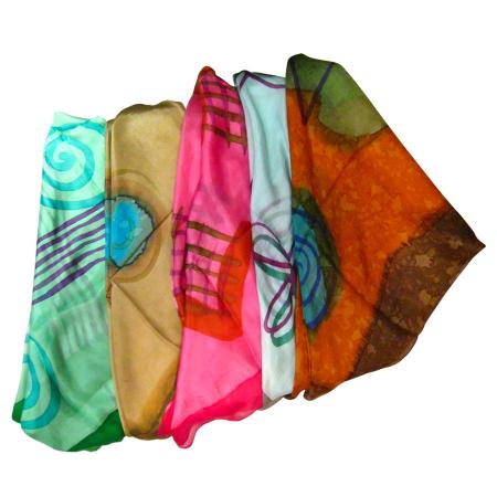 Шелковый платок с разноцветными полосками в ассортименте