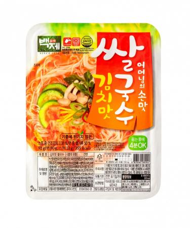 BAEKJE Rice noodle with kimchi flavour Лапша быстрого приготовления со вкусом кимчи 92г