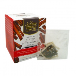 Черный чай в шелковых пакетиках с корицей (black tea with cinnamon) Золото Индии 3г (1 пакетик)