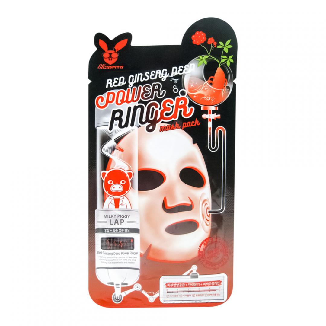 

Тканевая маска с экстрактом красного женьшеня (Deep power ringer mask pack red ginseng) Elizavecca | Элизавекка 23мл