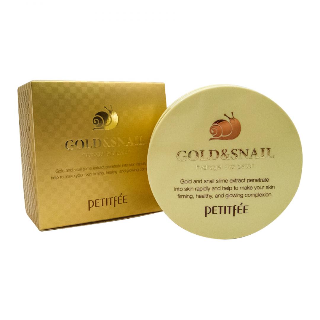 

Гидрогелевые патчи для глаз с золотом и муцином улитки (Hydro gel eye patch gold and snail) Petitfee | Петитфи 60шт