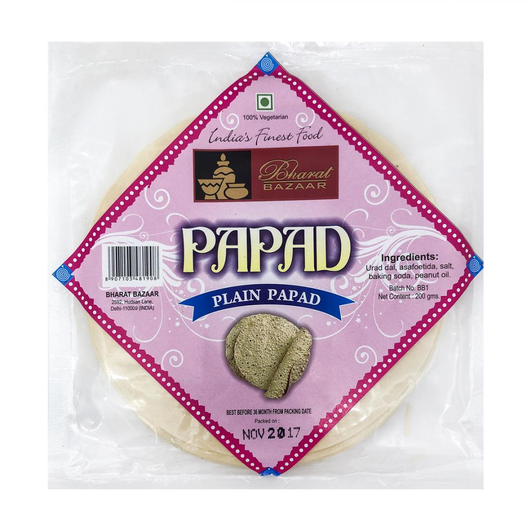 Лепешки пападам (poppadom) Плайн Bharat Bazaar | Бхарат Базар 200г