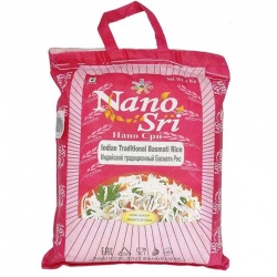 Непропаренный рис Басмати (basmati rice) в малиновом мешке Nano Sri | Нано Шри 5кг