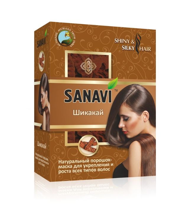 Порошок для ухода за волосами Шикакай (shikakai powder) SANAVI | САНАВИ 100г