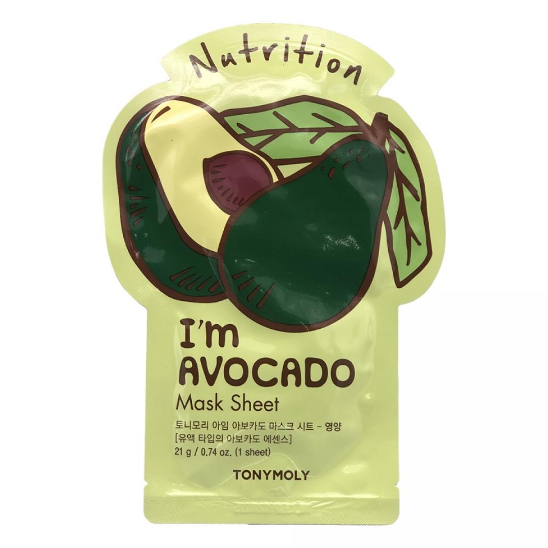 

Питательная тканевая маска для лица с экст. авокадо I'm AVOCADO Mask Sheet Nutrition Tony Moly 21гр