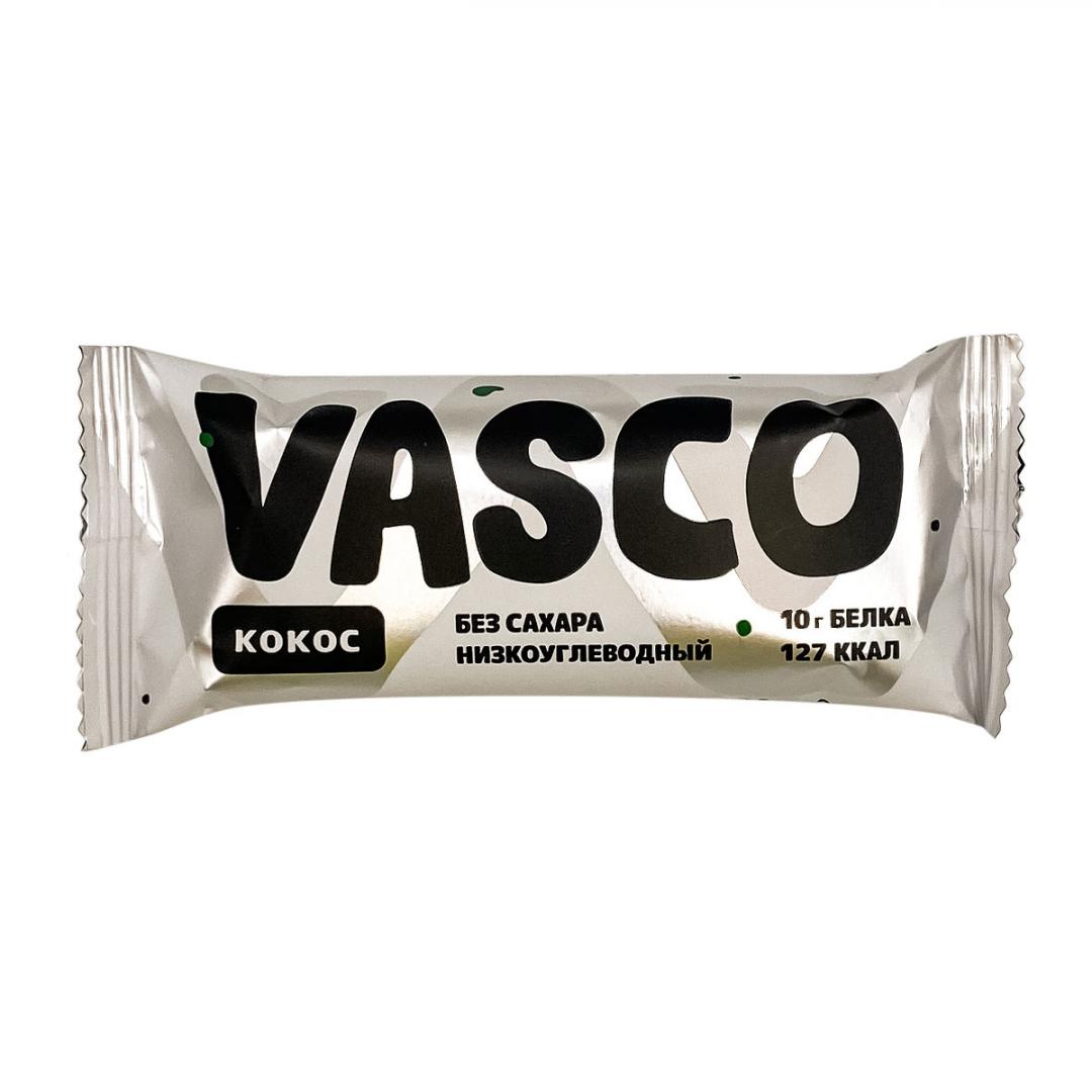 Низкоуглеводный батончик в глазури вкус кокос VASCO 40г