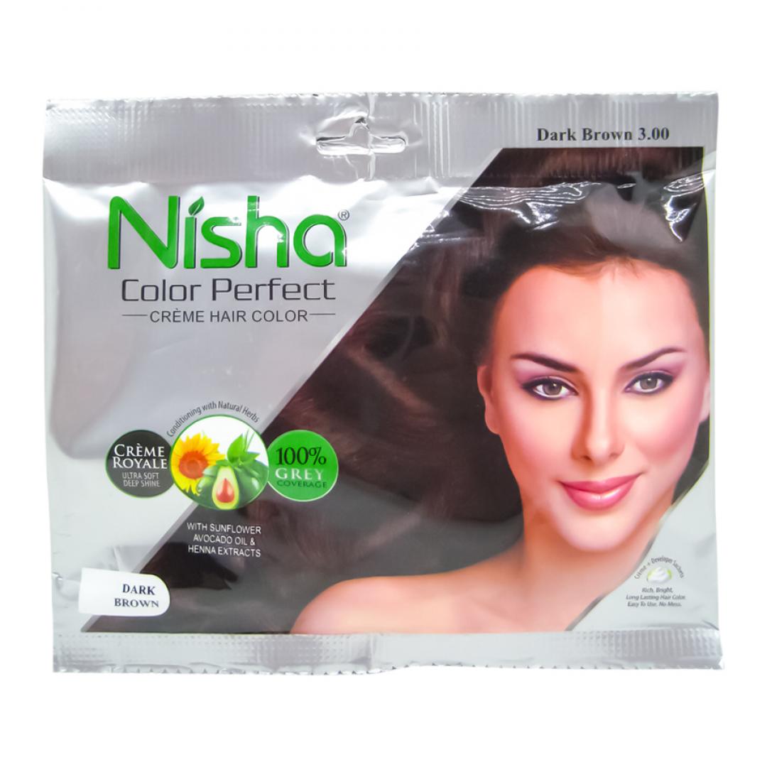Краска для волос на основе хны темно-коричневая (hair dye) Nisha | Ниша 50г