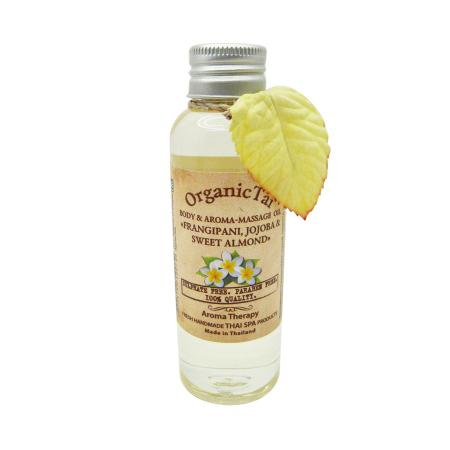 Масло для тела и аромамассажа Франжипани, жожоба и сладкий миндаль (massage oil) Organic Tai | Органик Тай 120мл-1