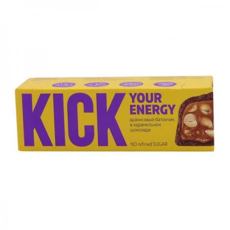 Арахисовый батончик в карамельном шоколаде «Кик» (Kick) Food Revolution | Фуд Революшн 45г-1