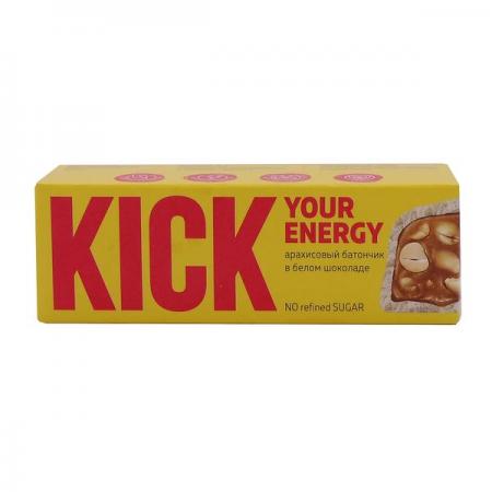 Арахисовый батончик в белом шоколаде «Кик» (Kick) Food Revolution | Фуд Революшн 45г-1