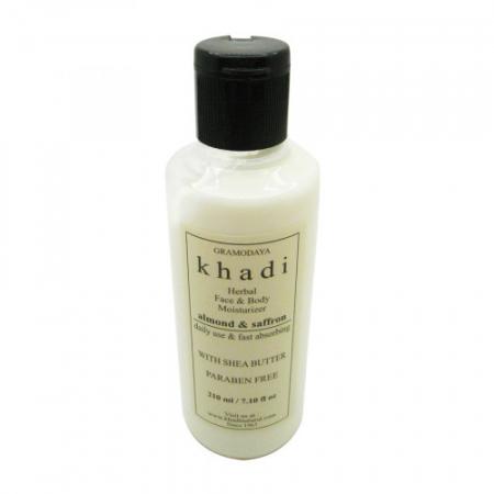 Лосьон для лица и тела с маслом ши, миндалем и шафраном (body and face lotion) Khadi Natural | Кади Нейчерал 210мл-1