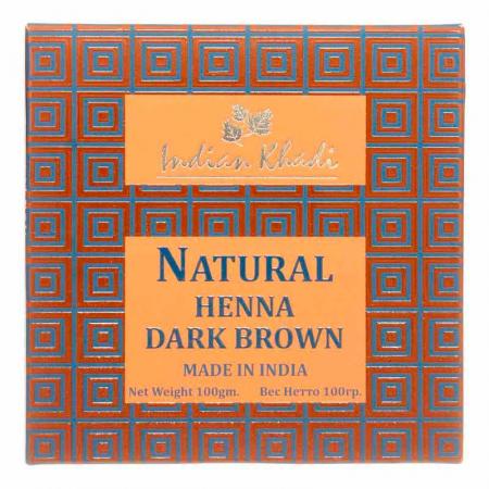 Хна для волос органическая (henna) Темно-коричневый Indian Khadi | Индиан Кади 100г-1