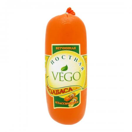 Веганская колбаса постная «ветчинная» классическая (vegan sausage) VEGO | ВЕГО 400г-1