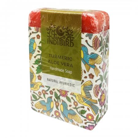 Аюрведическое мыло с куркумой и алоэ вера (ayurvedic soap) Indibird | Индибёрд 100г-1