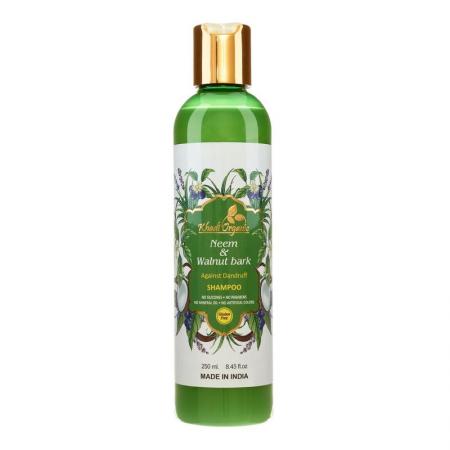 Шампунь против перхоти с корой дерева грецкого ореха и нимом (shampoo) Khadi Organic | Кади Органик 250мл-1