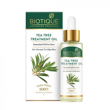 Масло для лица с маслами чайного дерева, герани и лесного ореха Advanced Organics Tea Tree Treament Oil Essential Oil For Face Biotique | Биотик 30мл-1
