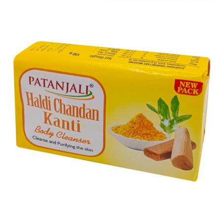 Аюрведическое мыло с куркумой и сандалом (ayurvedic soap) Patanjali | Патанджали 150г-1
