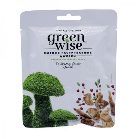 Сытные растительные джерки со вкусом белых грибов (soy meat) Greenwise | Гринвайз 36г-1