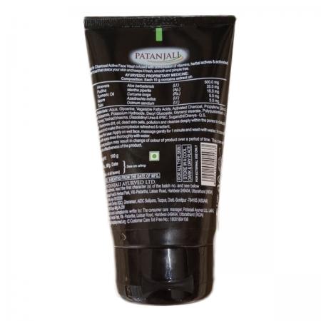 Мужской гель для умывания с углём PATANJALI Men'S Charcoal Active Face Wash 100g