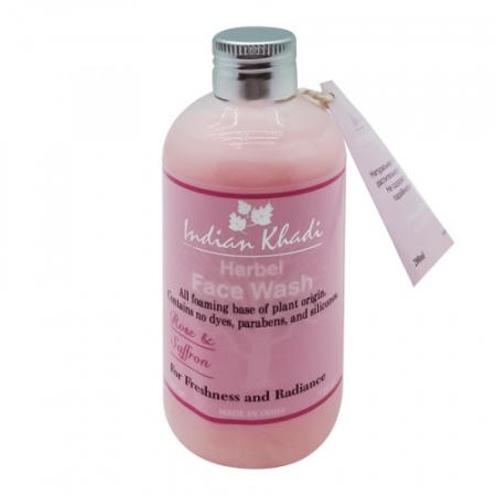 Гель для умывания с розой и шафраном (face wash gel) Indian Khadi | Индиан Кади 210мл-2