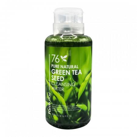 Очищающая вода для лица с экстрактом зеленого чая (Pure natural green tea cleansing water) Farm Stay | Фарм Стэй 500мл-1