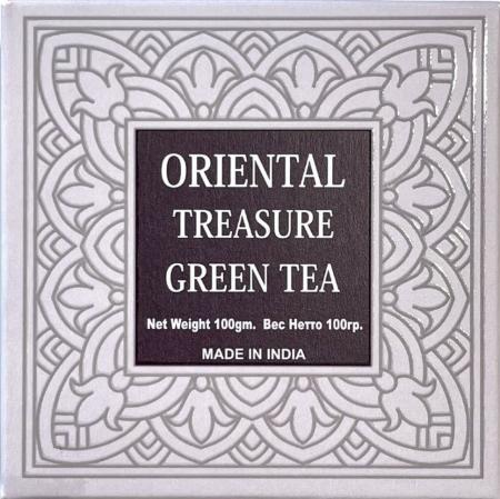 Чай зеленый с ВОСТОЧНЫМИ СОКРОВИЩАМИ Oriental Tressure Green Tea Black Bazaar | Бхарат Базар 100г-1
