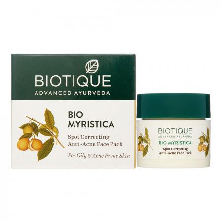 Маска для лица против прыщей и угрей Мускатный орех (anti acne mask) Biotique | Биотик 20г-1