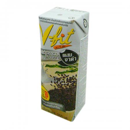 Рисовое молоко с экстрактом черного кунжута (brown rice milk) V-FIT | В-ФИТ 250мл-1