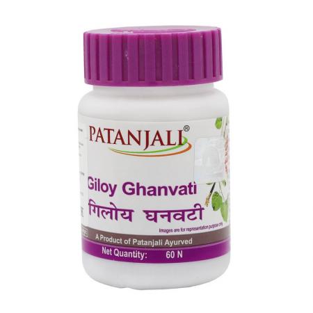 Гилой Гхан Вати (Giloy Ghanvati) для укрепления иммунитета Patanjali | Патанджали 60 таб-1
