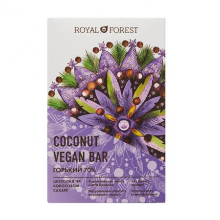 Royal Forest Vegan Coconut Bar Горький шоколад 70% 50г-1