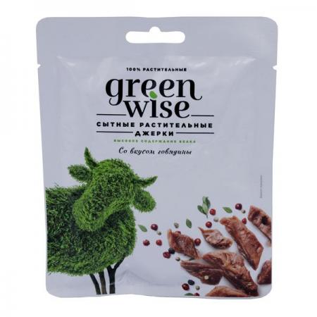 Сытные растительные джерки со вкусом говядины (soy meat) Greenwise | Гринвайз 36г-1