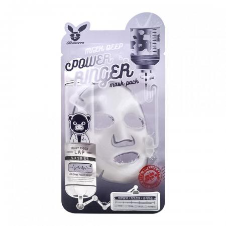 Тканевая маска для лица с молочными протеинами (Deep power ringer mask pack milk) Elizavecca | Элизавекка 23мл-1