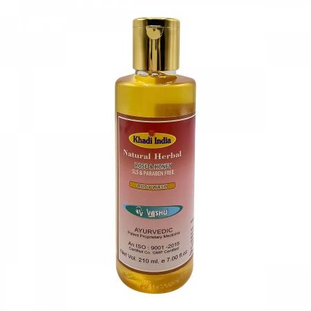Гель для душа с маслом розы и мёдом (shower gel) Khadi India | Кади Индиа 210мл-1