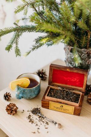 Черный чай Дарджилинг в деревянной коробке (black tea darjeeling) Bharat Bazaar | Бхарат Базар 50г-1
