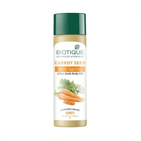 Антивозрастное масло для тела с экстрактом семянам моркови (CARROT SEED Anti-Ageing After-Bath Body Oil) Biotique | Биотик 120мл-1