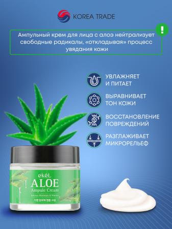 Ампульный крем для лица с экстрактом алоэ Aloe Ampule Cream Ekel 70мл