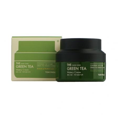 Увлажняющий крем для лица с экстрактом зеленого чая THE CHOK CHOK GREEN TEA Watery Cream Tony Moly 60мл-1