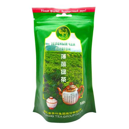 Зеленый чай с мятой (green tea) Верблюд 100г-1
