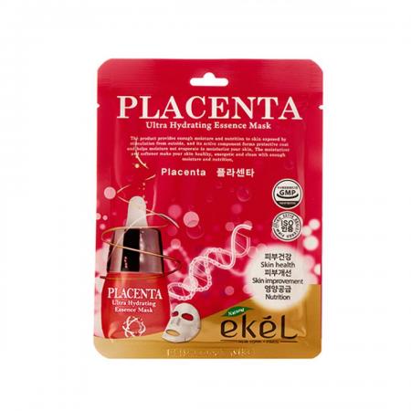 Тканевая маска для лица с экстрактом плаценты Placenta Ultra Hydrating Essence Mask Ekel 25г-1