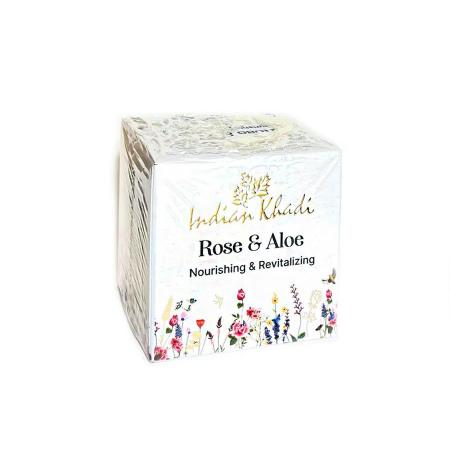 Крем для лица с Розой и Алоэ F.C.Rose & Aloe Indian Khadi | Индиан Кади 50г-1