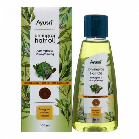 Масло для волос Бринградж Herbal Hair Oil Bhringraj Ayusri | Аюсри 100 мл-1