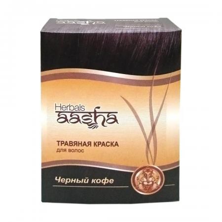 Краска для волос на основе хны черный кофе (hair dye) Aasha | Ааша 60г-1