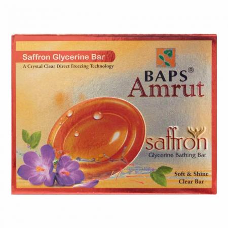 Шафран банное глицериновое мыло (Saffron Glycerine Bathing Bar) Baps Amrut | Бапс Амрут 75г-1