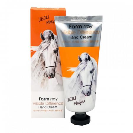 Крем для рук с лошадиным маслом (Visible difference hand cream jeju mayu) Farm Stay | Фарм Стэй 100мл-1