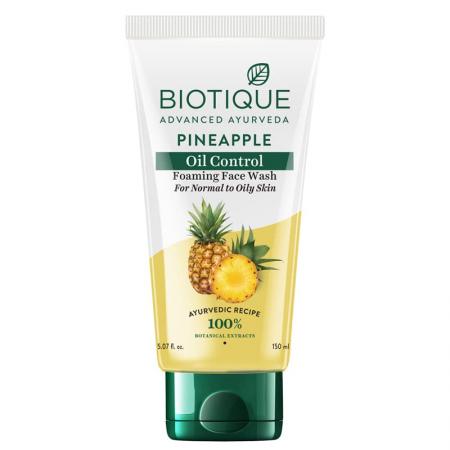 Гель для умывания для жирной кожи с мякотью ананаса Pineapple Oil Control Foaming Face Wash Biotique | Биотик 50мл-1