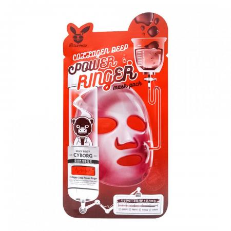 Тканевая маска с коллагеном укрепляющая (Deep power ringer mask pack collagen) Elizavecca | Элизавекка 23мл-1